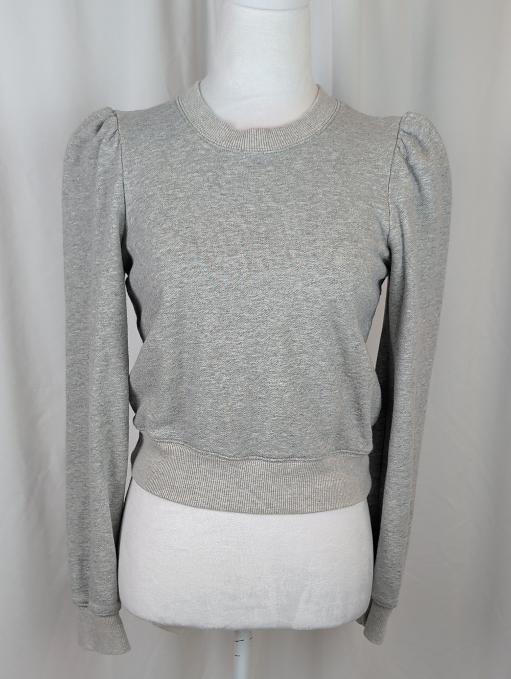 Aritzia Wilfred Free Janine Puff Sleeve Sweatshirt Gray Size XS - Picture 2 of 13
